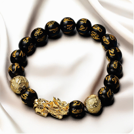 Feng Shui Black Obsidian Pixiu Bracelet