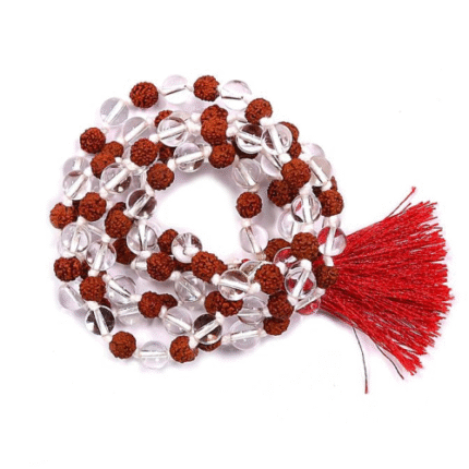 Rudraksha + Sphatik Combination Mala